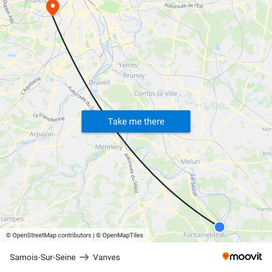 Samois-Sur-Seine to Vanves map