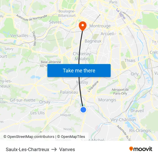 Saulx-Les-Chartreux to Vanves map
