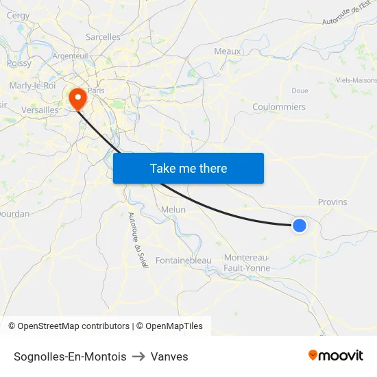 Sognolles-En-Montois to Vanves map