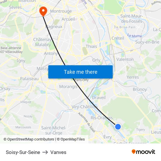 Soisy-Sur-Seine to Vanves map