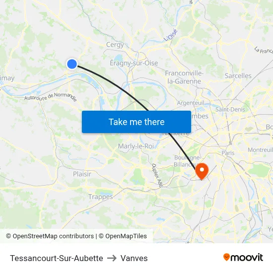 Tessancourt-Sur-Aubette to Vanves map