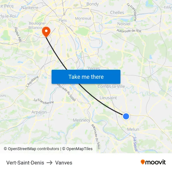 Vert-Saint-Denis to Vanves map