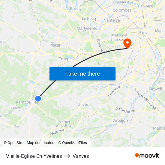 Vieille-Eglise-En-Yvelines to Vanves map