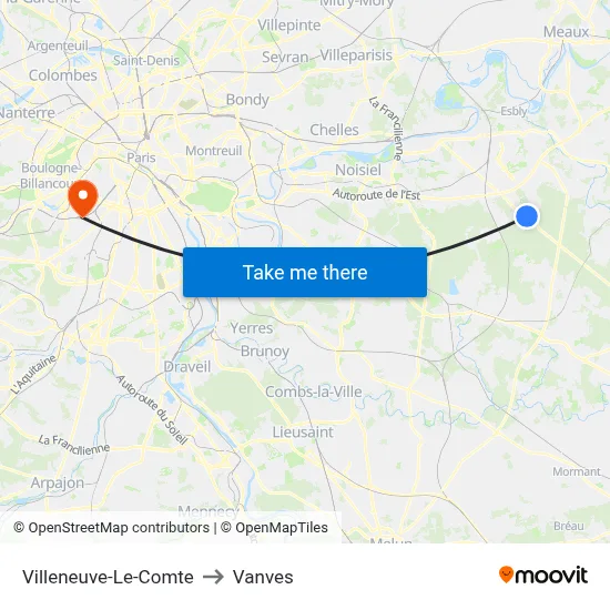 Villeneuve-Le-Comte to Vanves map
