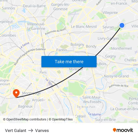 Vert Galant to Vanves map