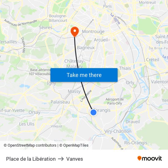 Place de la Libération to Vanves map