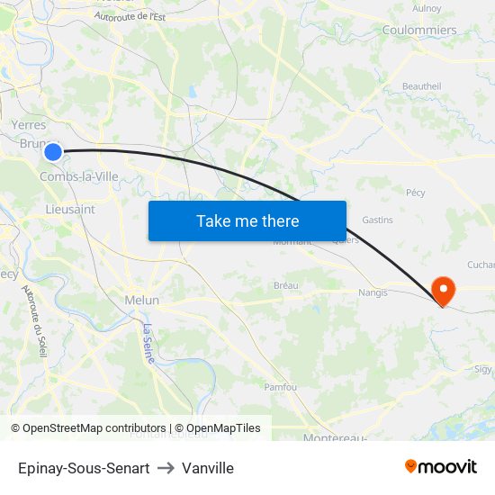 Epinay-Sous-Senart to Vanville map