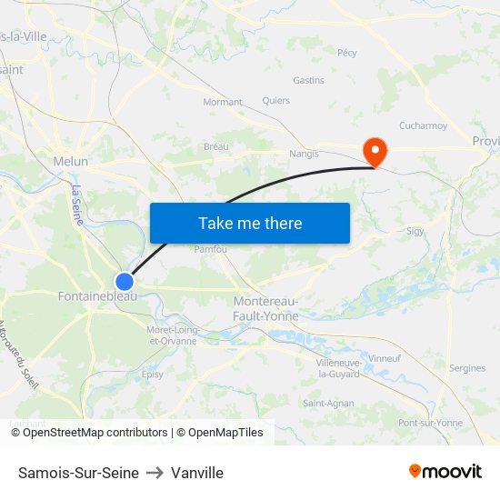 Samois-Sur-Seine to Vanville map
