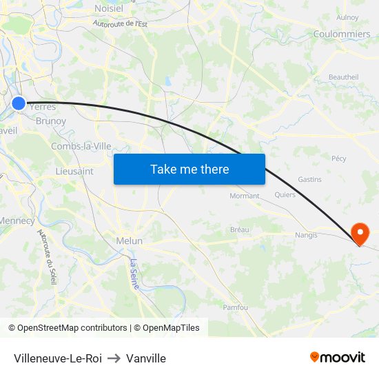 Villeneuve-Le-Roi to Vanville map