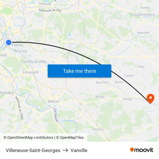 Villeneuve-Saint-Georges to Vanville map