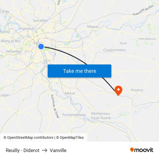 Reuilly - Diderot to Vanville map