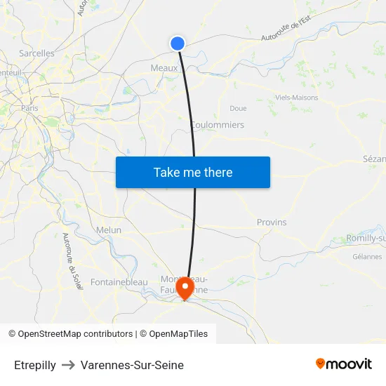 Etrepilly to Varennes-Sur-Seine map