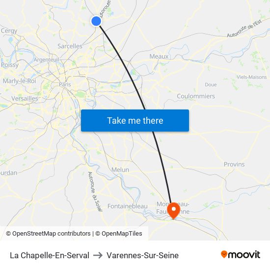 La Chapelle-En-Serval to Varennes-Sur-Seine map