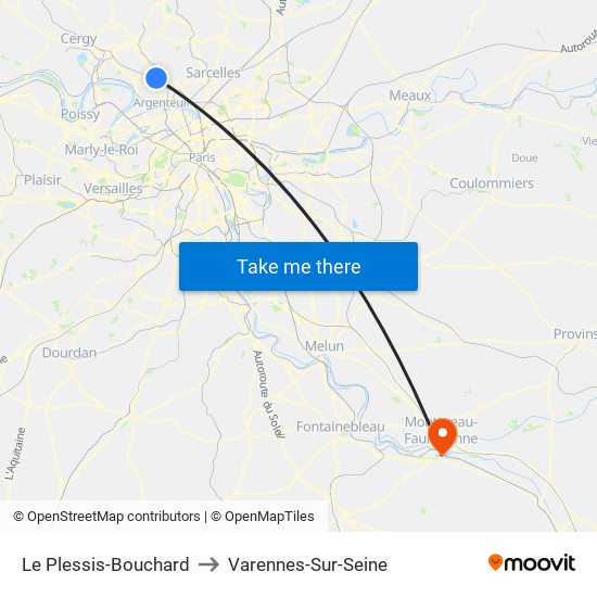 Le Plessis-Bouchard to Varennes-Sur-Seine map