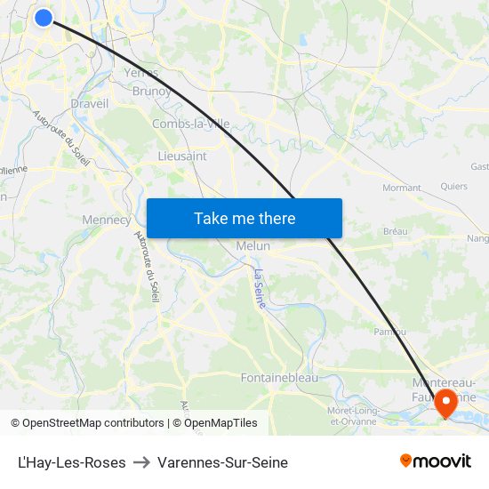 L'Hay-Les-Roses to Varennes-Sur-Seine map