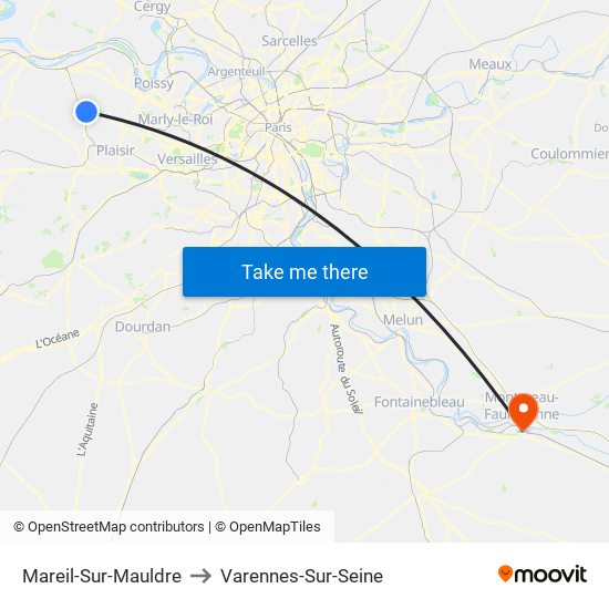 Mareil-Sur-Mauldre to Varennes-Sur-Seine map