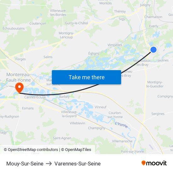 Mouy-Sur-Seine to Varennes-Sur-Seine map