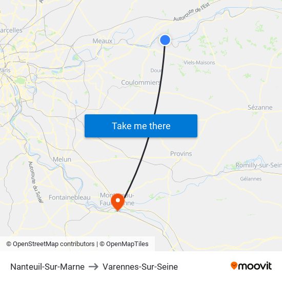 Nanteuil-Sur-Marne to Varennes-Sur-Seine map
