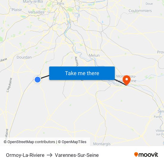 Ormoy-La-Riviere to Varennes-Sur-Seine map