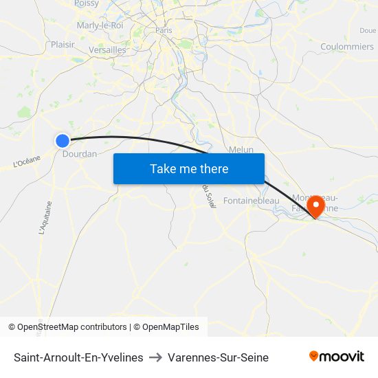 Saint-Arnoult-En-Yvelines to Varennes-Sur-Seine map