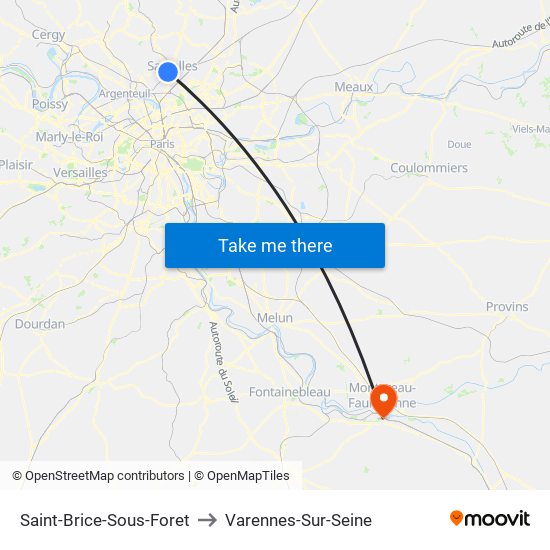 Saint-Brice-Sous-Foret to Varennes-Sur-Seine map