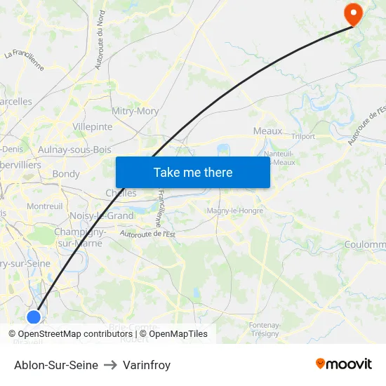 Ablon-Sur-Seine to Varinfroy map