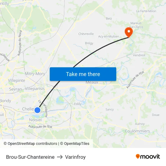 Brou-Sur-Chantereine to Varinfroy map