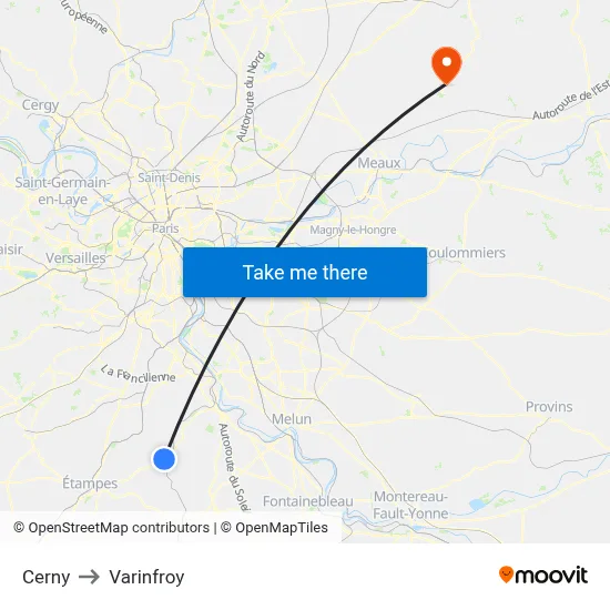 Cerny to Varinfroy map