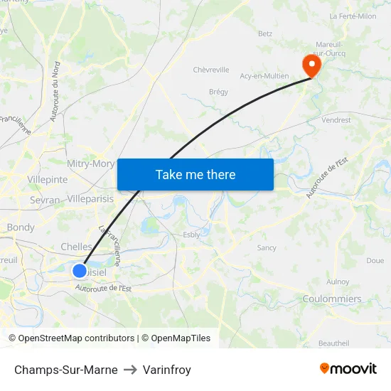 Champs-Sur-Marne to Varinfroy map