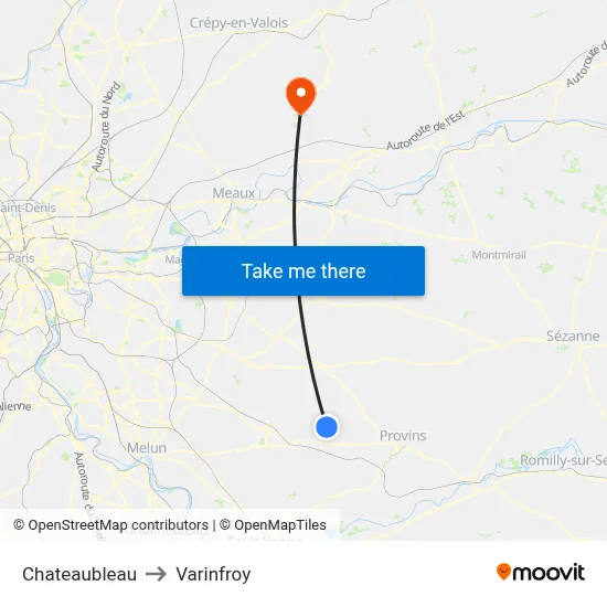 Chateaubleau to Varinfroy map