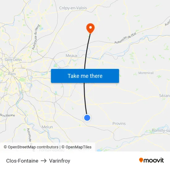 Clos-Fontaine to Varinfroy map