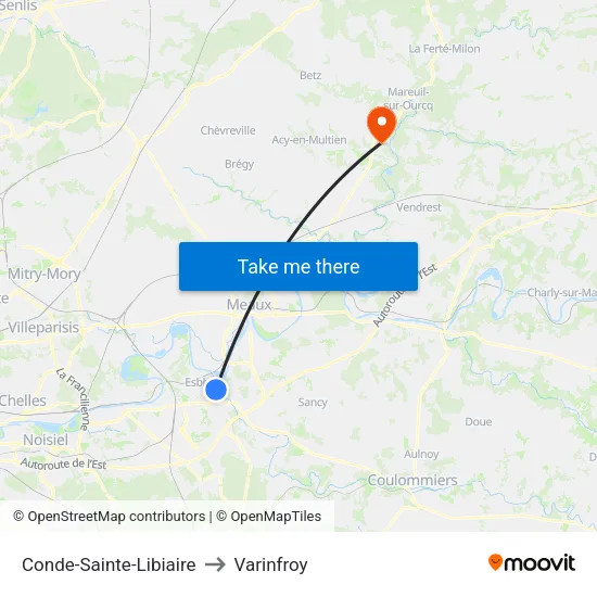 Conde-Sainte-Libiaire to Varinfroy map