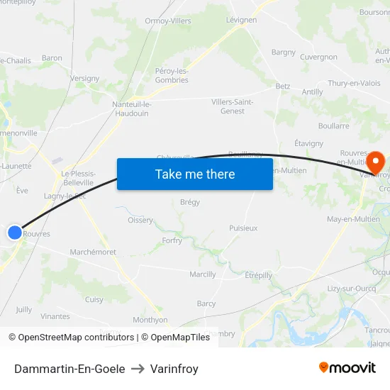 Dammartin-En-Goele to Varinfroy map