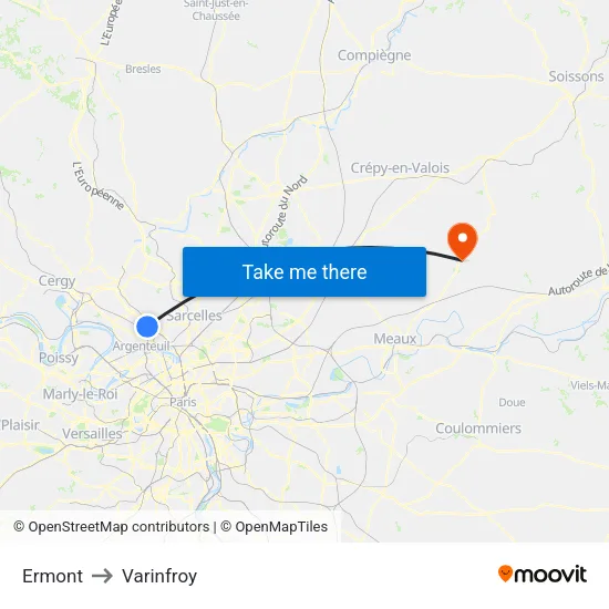 Ermont to Varinfroy map