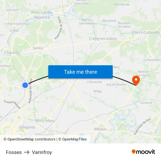 Fosses to Varinfroy map