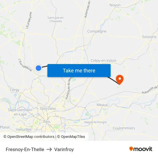 Fresnoy-En-Thelle to Varinfroy map