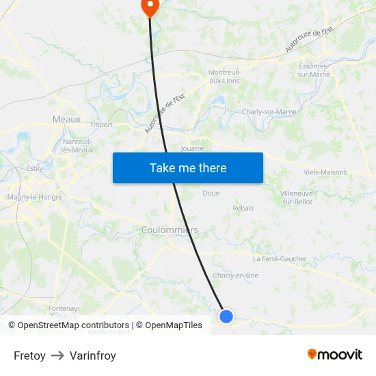 Fretoy to Varinfroy map