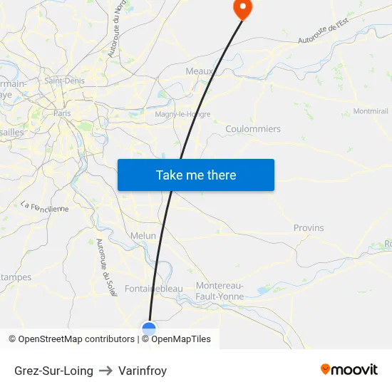 Grez-Sur-Loing to Varinfroy map