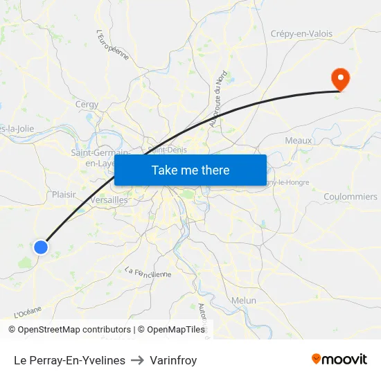 Le Perray-En-Yvelines to Varinfroy map