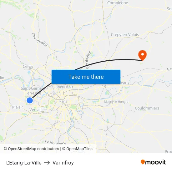 L'Etang-La-Ville to Varinfroy map