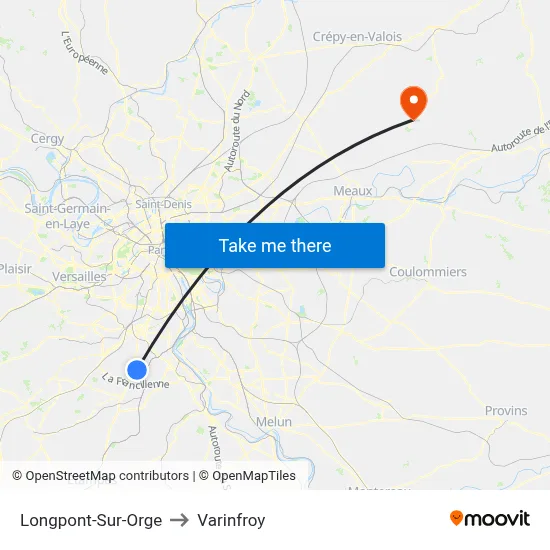 Longpont-Sur-Orge to Varinfroy map