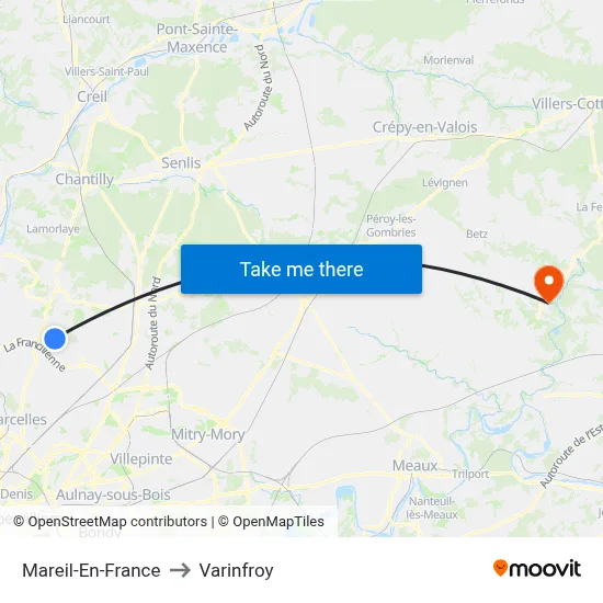 Mareil-En-France to Varinfroy map