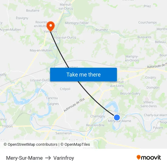 Mery-Sur-Marne to Varinfroy map