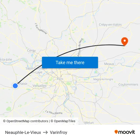 Neauphle-Le-Vieux to Varinfroy map