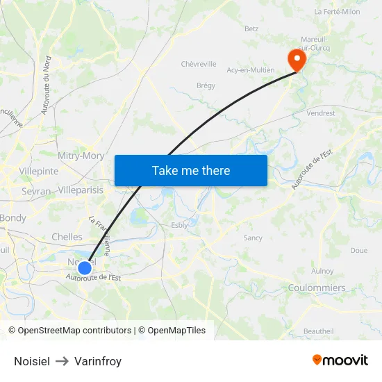 Noisiel to Varinfroy map