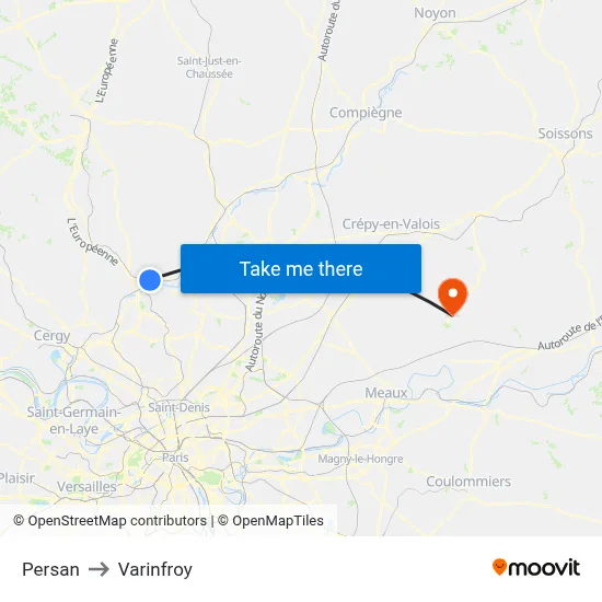 Persan to Varinfroy map