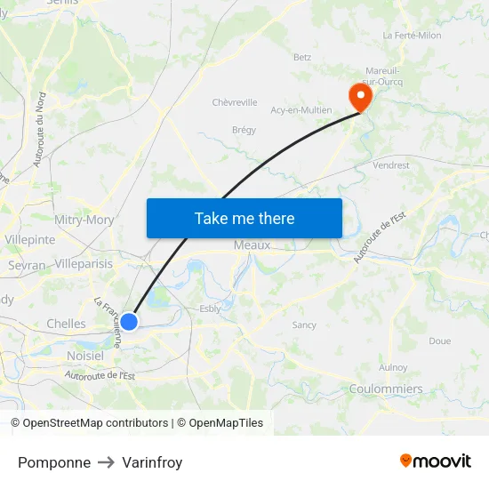 Pomponne to Varinfroy map