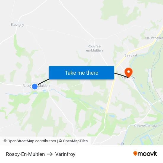 Rosoy-En-Multien to Varinfroy map