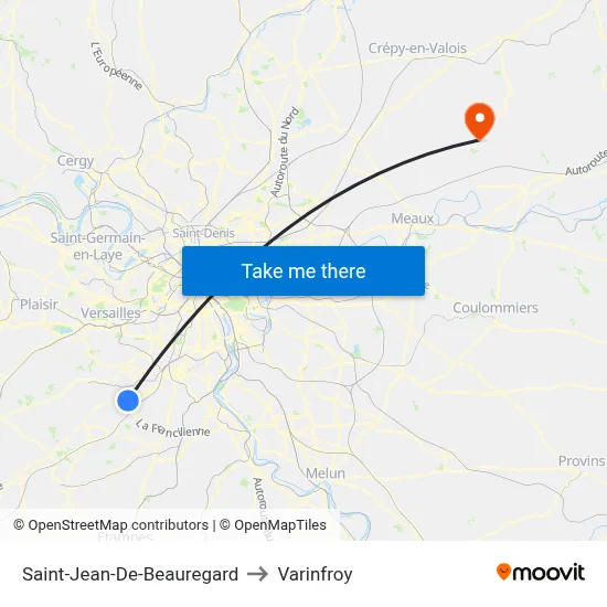 Saint-Jean-De-Beauregard to Varinfroy map