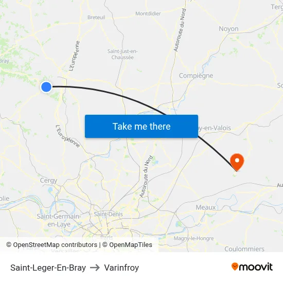 Saint-Leger-En-Bray to Varinfroy map